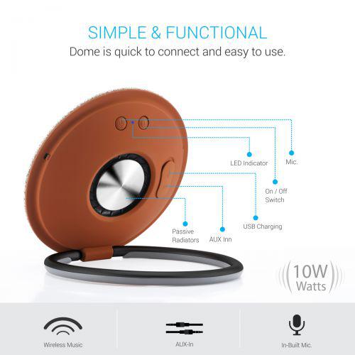 portronics dome portable bluetooth speaker with mic