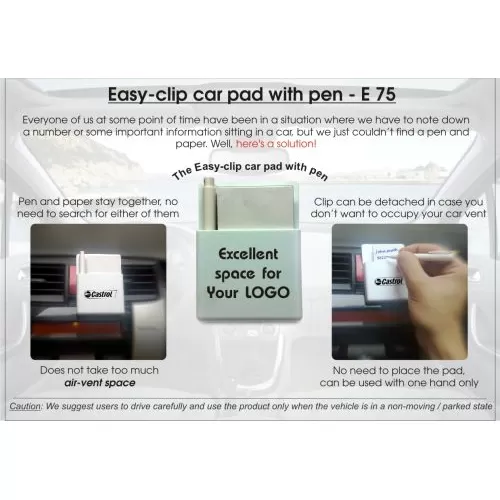 Easy-clip car pad with pen E75