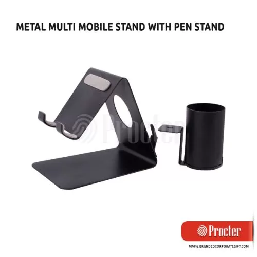 Metal mobile stand with Detachable Tumbler and Writing pad holder