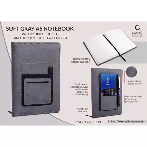 Soft Gray A5 notebook B113