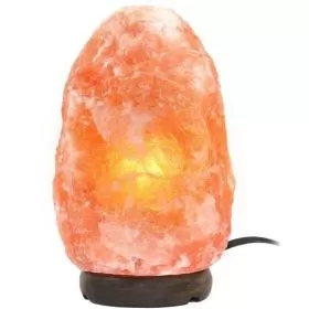 Natural Himalayan Rock Salt Lamp with Wood Base